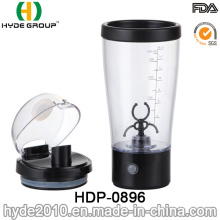 Botella eléctrica negra de la coctelera de la proteína 450ml, botella plástica barata al por mayor de la coctelera de vórtice (HDP-0896)